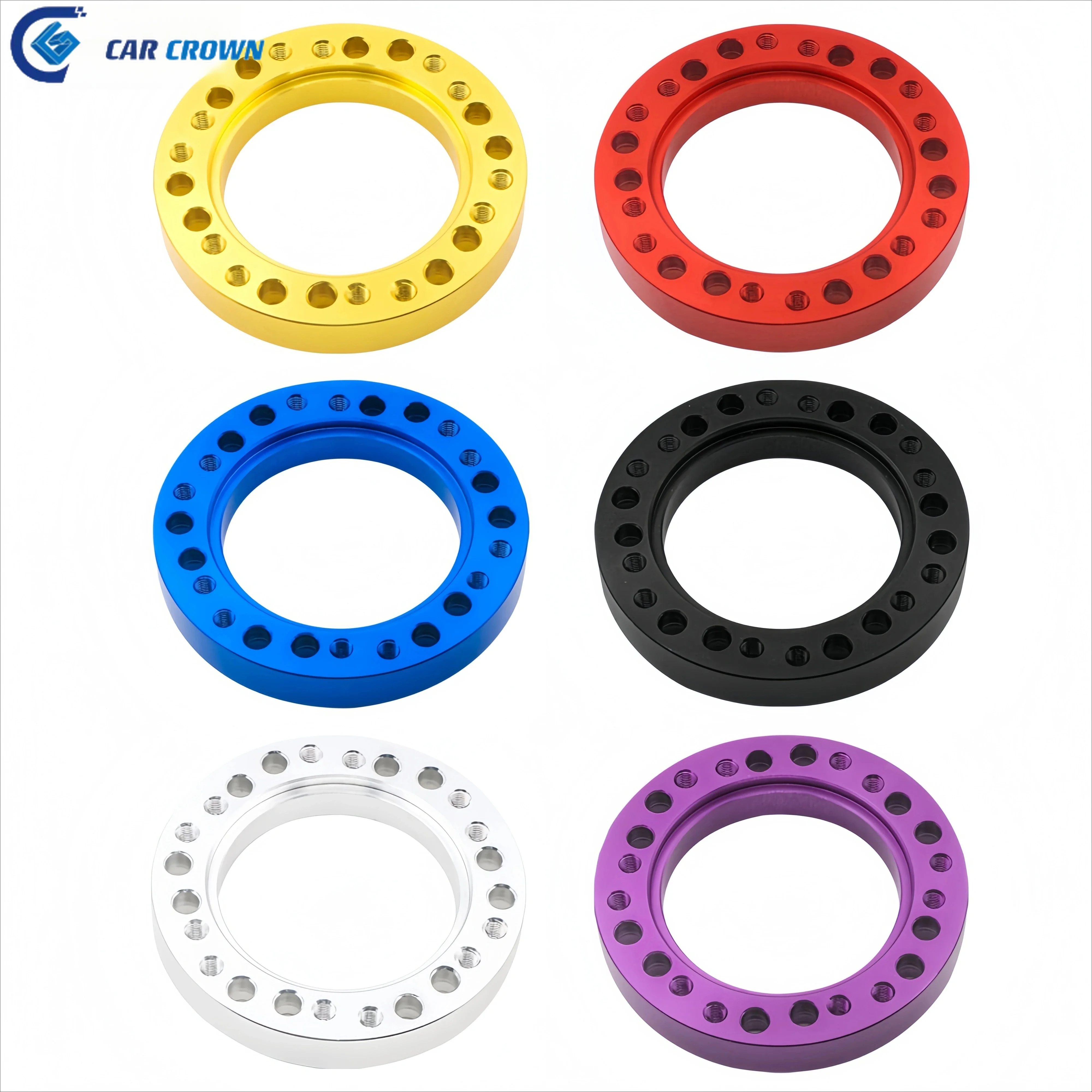 

Запчасти для автомобиля CR, аксессуары для колес, конверсионная проставка, гоночный автомобиль, алюминиевый адаптер ступицы рулевого колеса автомобиля, прокладка с 6 винтами