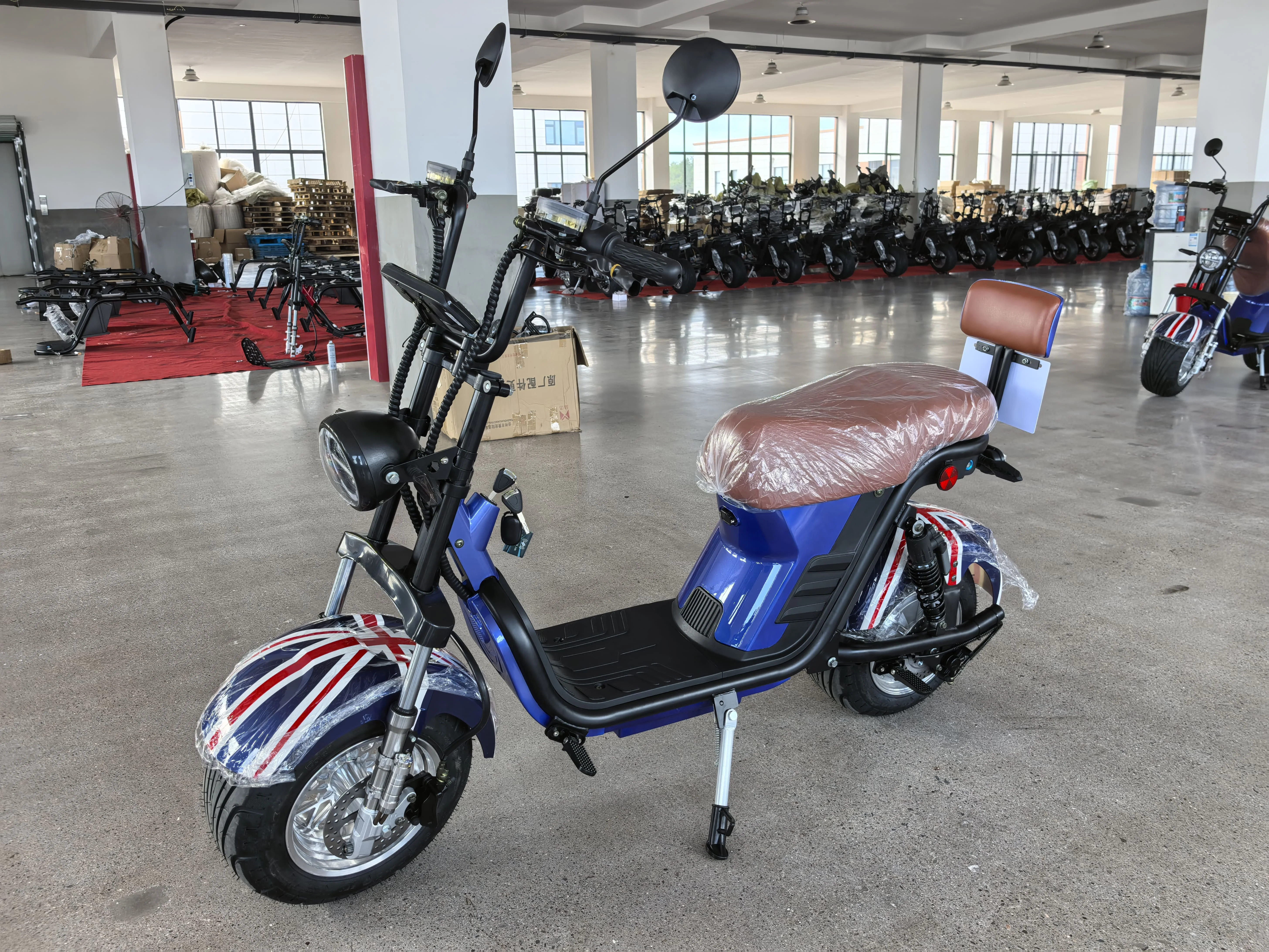

Electric Scooter City Motorcycle 1000W 60V 20AH UK Flag Style Electric Motorcycle for Adult