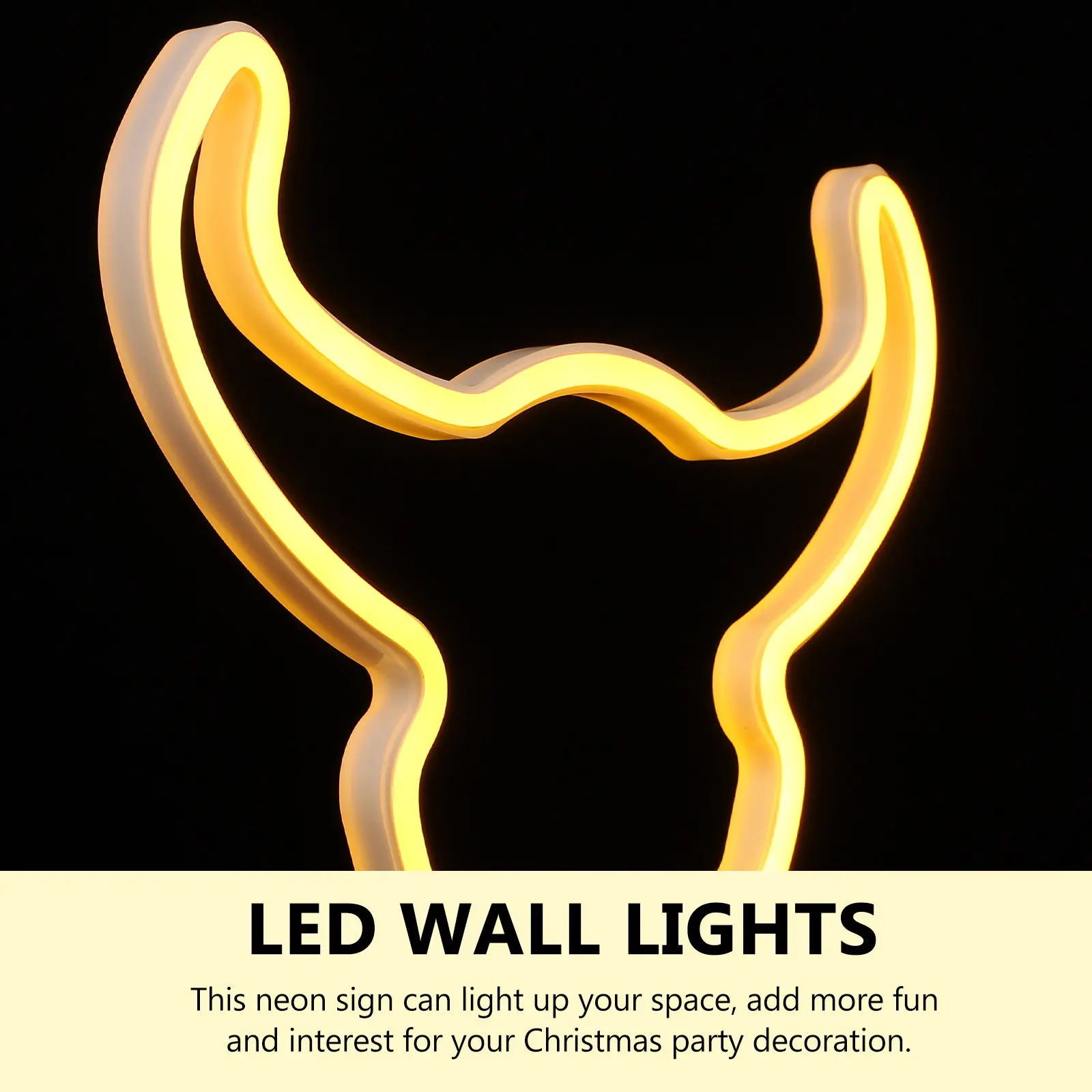 Bull Head Neon Light Head LED Neon Sign Simple Operation Beautiful Decorative Lamp for Wall Window Party Wedding