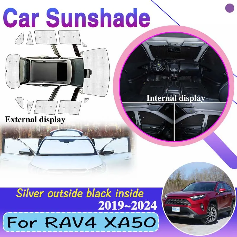 

Car Coverage Sunshade For Toyota RAV4 XA50 2023 Accessories 2019~2024 Sun UV Protection Visor Window Sunshade Cover Auto Sticker