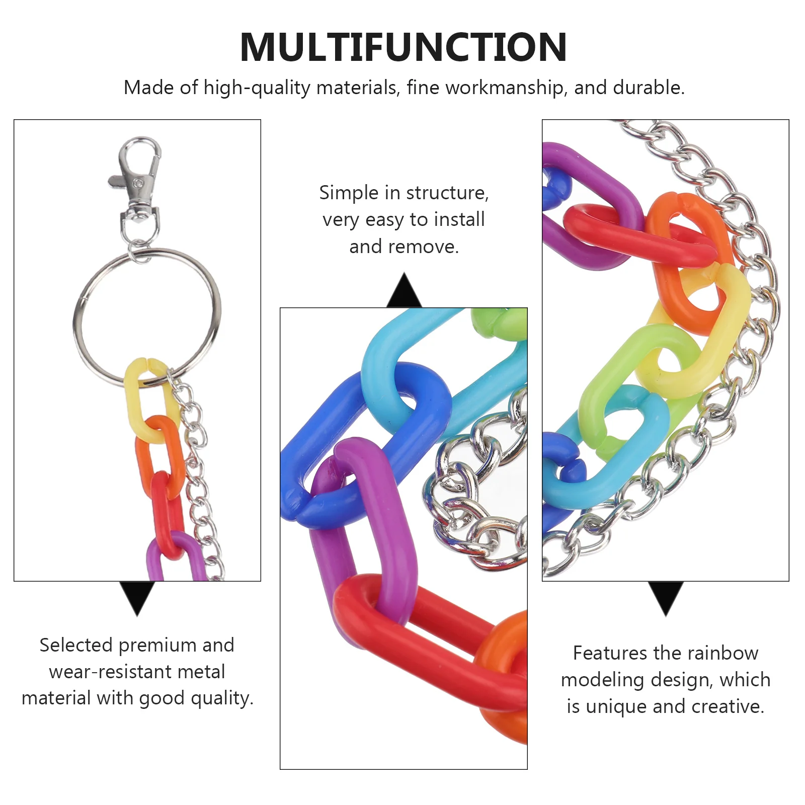 1 قطعة قوس قزح النمذجة الخصر سلسلة السراويل الملونة سلسلة شيك موضة الخصر مجوهرات الملابس ديكور الإكسسوار للنساء