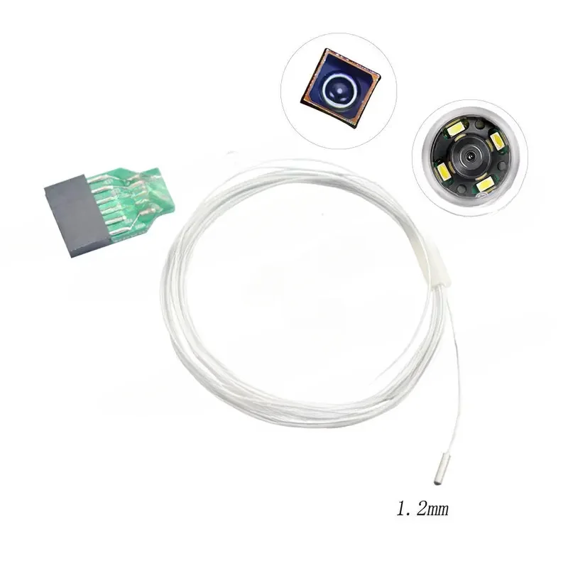 Smallest  Camera Medical Endoscope 1.2mm Lens Cmos Camera OVM6948 with LED