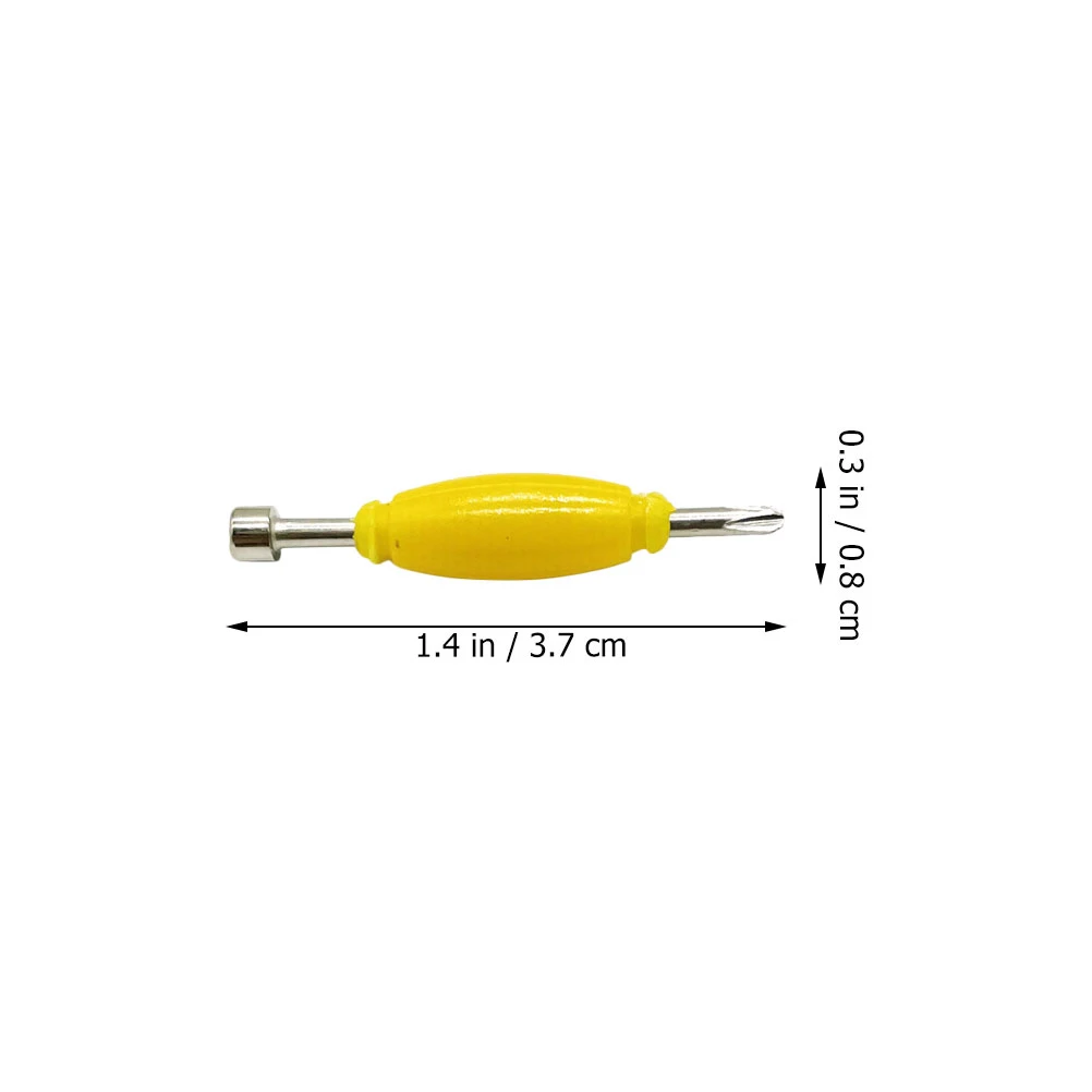 12 Pcs Yellow Mini Metal Double Head Screwdriver For Skateboard Repair Tool Kit Diy Fingertip Board Screwdrivers Works Set