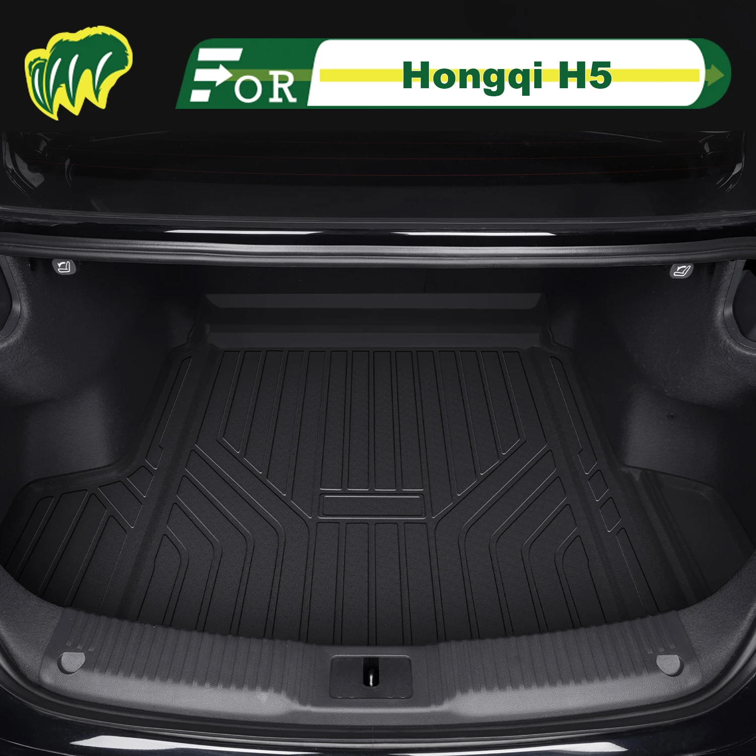 

Для Hongqi H5 2018-2025 TPE индивидуальный коврик для багажника автомобиля всесезонный коврик для багажника 3D-образный коврик для багажника Защитный коврик для заднего багажника