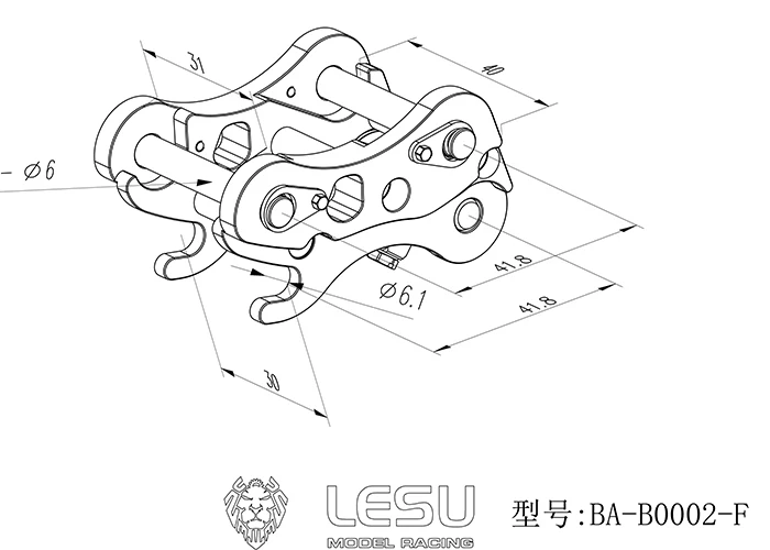 1/14 Lesu Metal Grab Grappin Partners Mount Pièces de rechange pour RC Hydraulique EbAc360 Et30H Et26L Th17012-Smt2