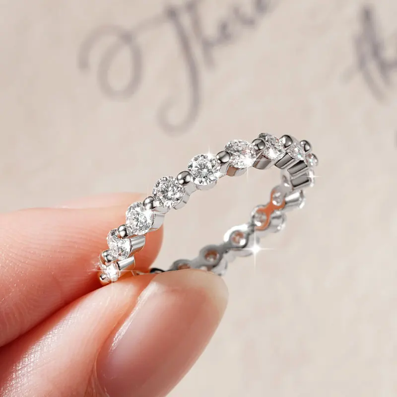 Lnkry – bague de fiançailles en moissanite pour femmes, alliance en or 14 carats, bijoux fins avec certificats