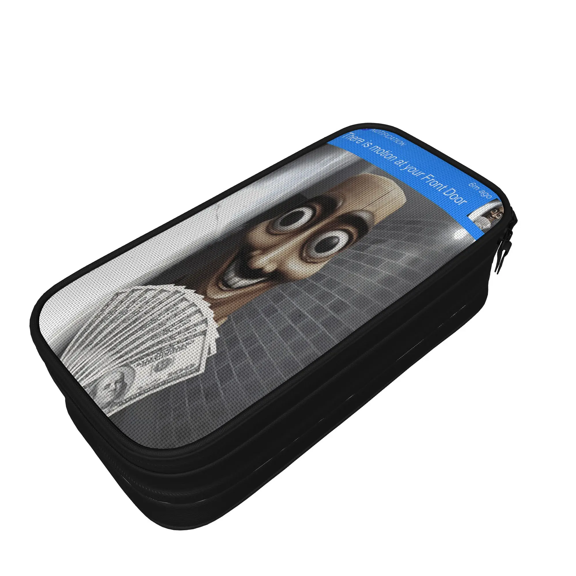 There is Motion at Your Front Door Tung Tung Tung sahur Memes Pencil Case Portable Pencil Pouch Boy Girl School Pencil Cases