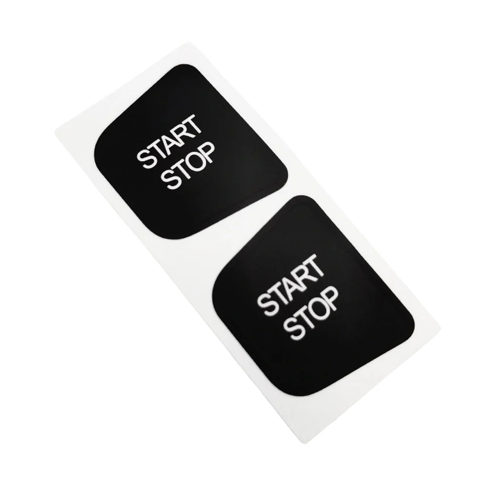 For BMW For i3 REX Start Stop Engine Button Decal Sticker Vinyl Material Black Overlay White Sign for OEM Replacement