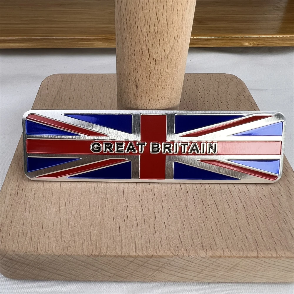 Car Sticker GREAT BRITAIN Flag Alloy UK Rectangle Emblem Fender Trunk Ornaments for MINI Land Rover Jaguar MG Skoda Accessories