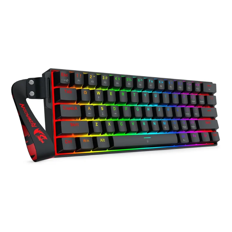 

Redragon K617 HE Rapid Trigger Gaming, 60% 61-клавишная проводная механическая клавиатура, магнитный переключатель с отдельным эффектом Холла, версия с ремешком