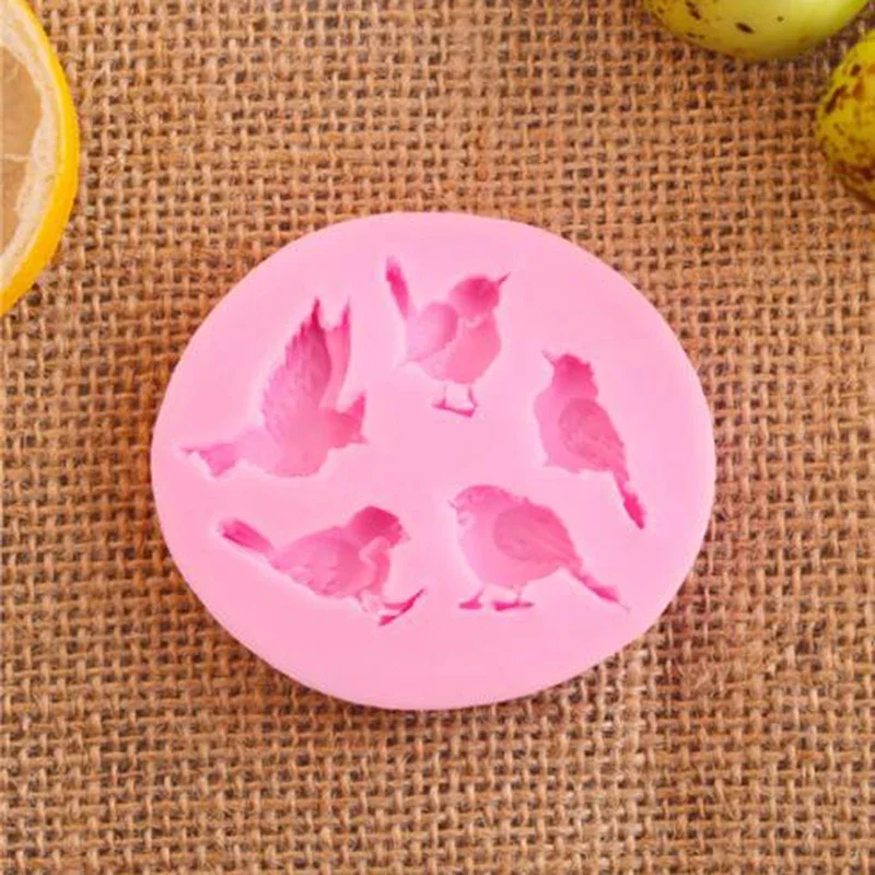 Cute Birds Shape Silicone Fondant Cake Decorating Mold Chocolate Polymer Clay Mould Animal Cake Tool For Bakeware