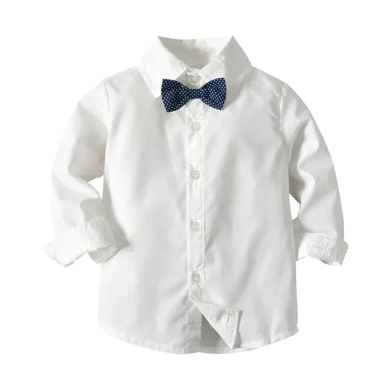 Autumn New Children's Light Blue Three Piece Suit Boys' Shirt+Vest+Pants Suit Set with Necktie Boy's Gentleman Baby Boy Clothes image 6
