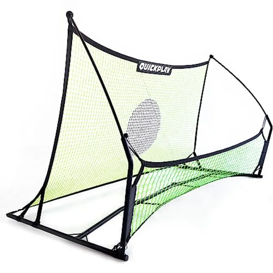 

Soccer Rebounder, 6.5x4' Spot & 6.5x1.5ft Ground Pass Nets, Alloy Steel, Fiberglass, Black, Green, Portable