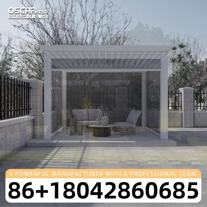 Aluminum Wind Resistant Outdoor Roller Blinds for Gazebo Pergola Privacy Protection & Sun Blocking Ideal for Garden Patio Backya