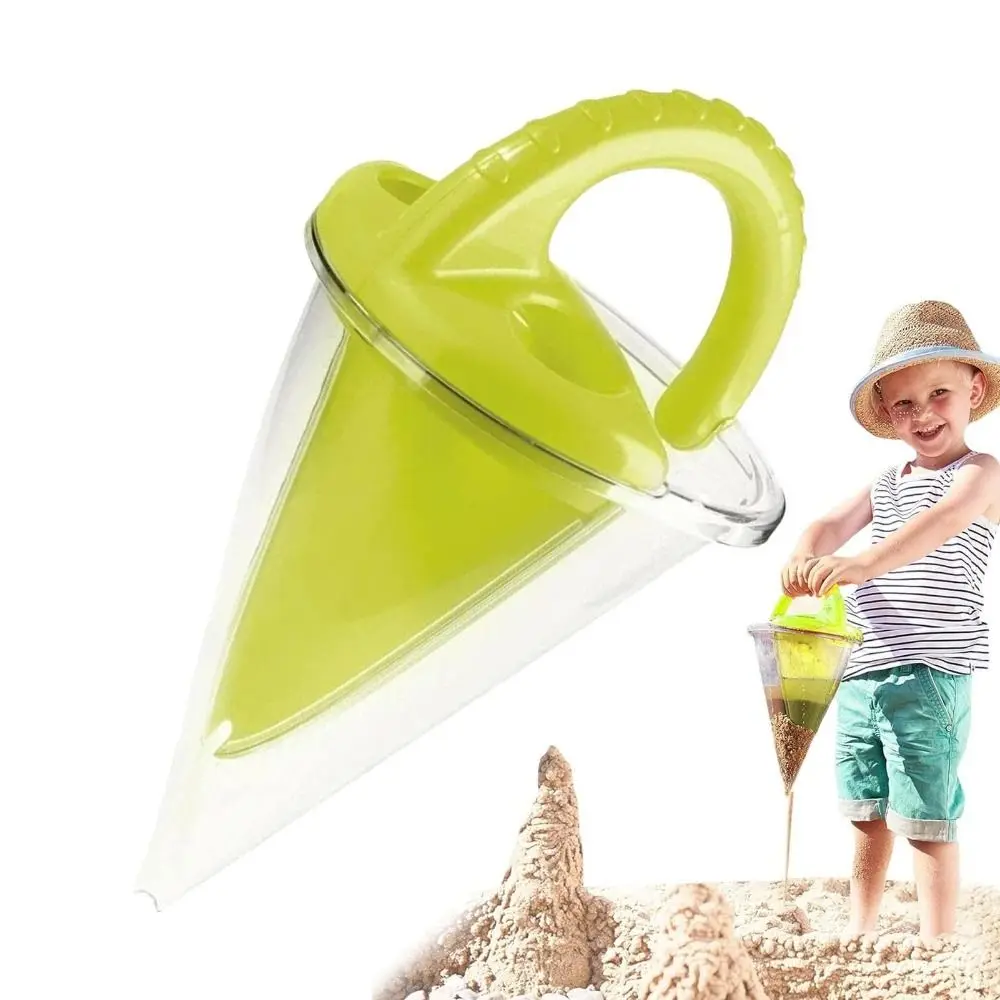 Divertente imbuto da troppopieno in plastica per spiaggia, imbuto per rimuovere, filtro per sabbia creativo, decorazione verde, scavo per kit di sabbia, sculture