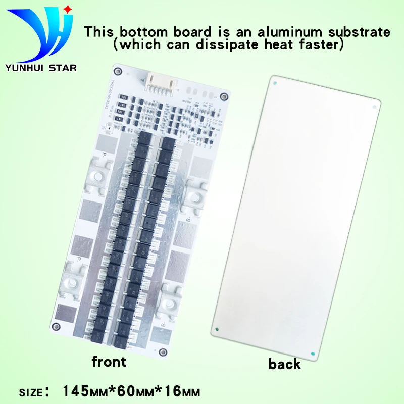 YUNHUI STAR bms 3s 4s 12v 16v 100A with balancing for lifepo4 and li-ion lithium protection board Use of aluminum substrates