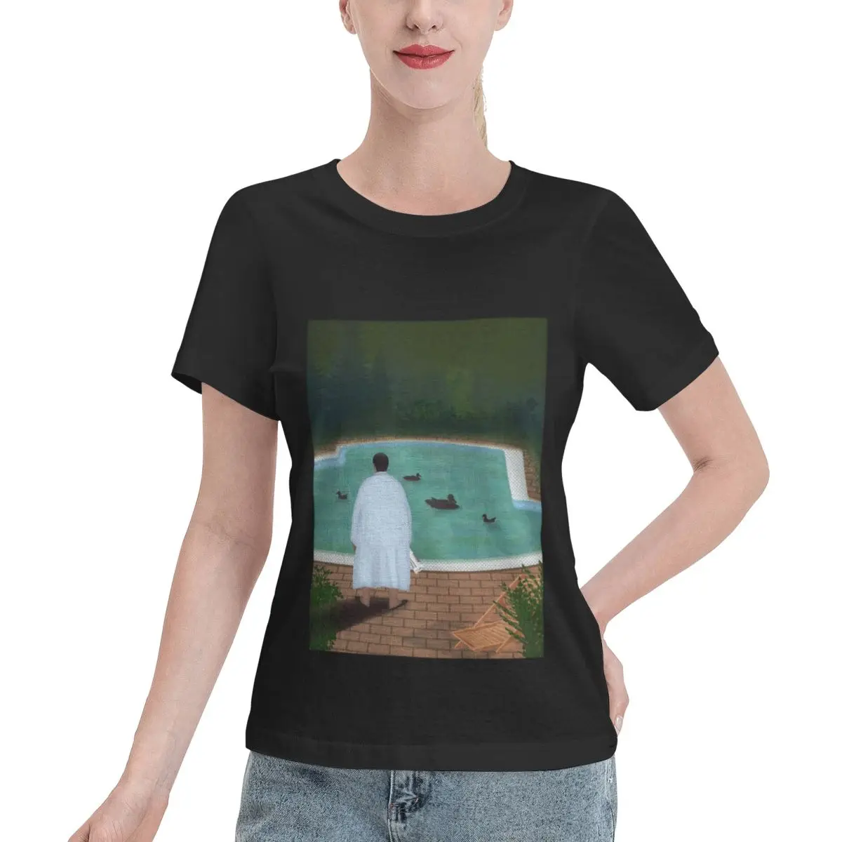 Excellent Craftsmanship Him With Those Ducks Women's T-shirt Inner Wear Korean Fashion Top