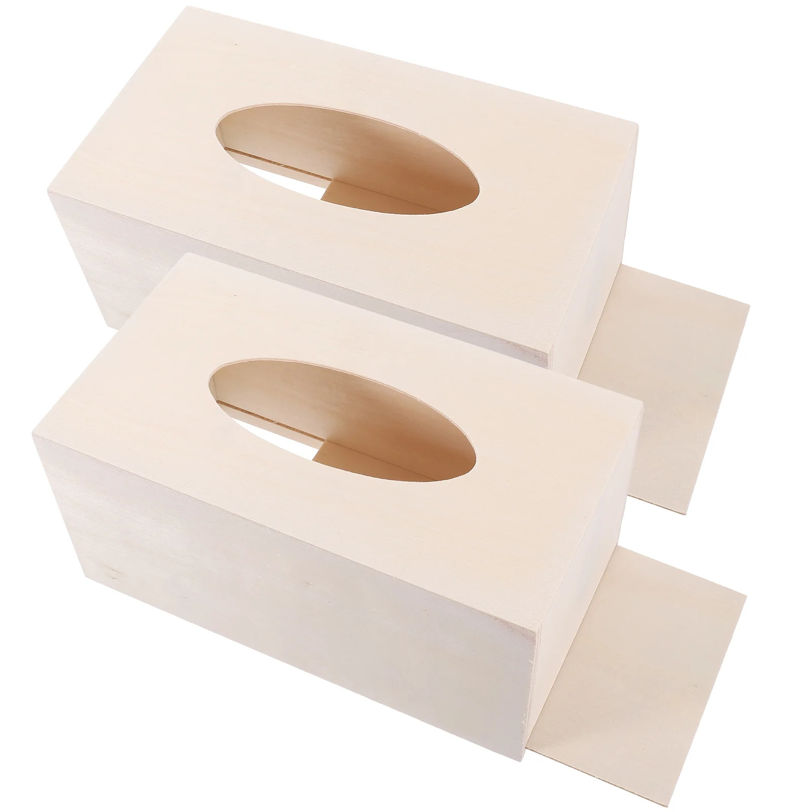 2/3pcs DIY Tissue Boxes Unfinished Wood Tissue Box Napkin Holders Craft Tissue Box Cover Simple Tissue Paper Dispenser Mold for