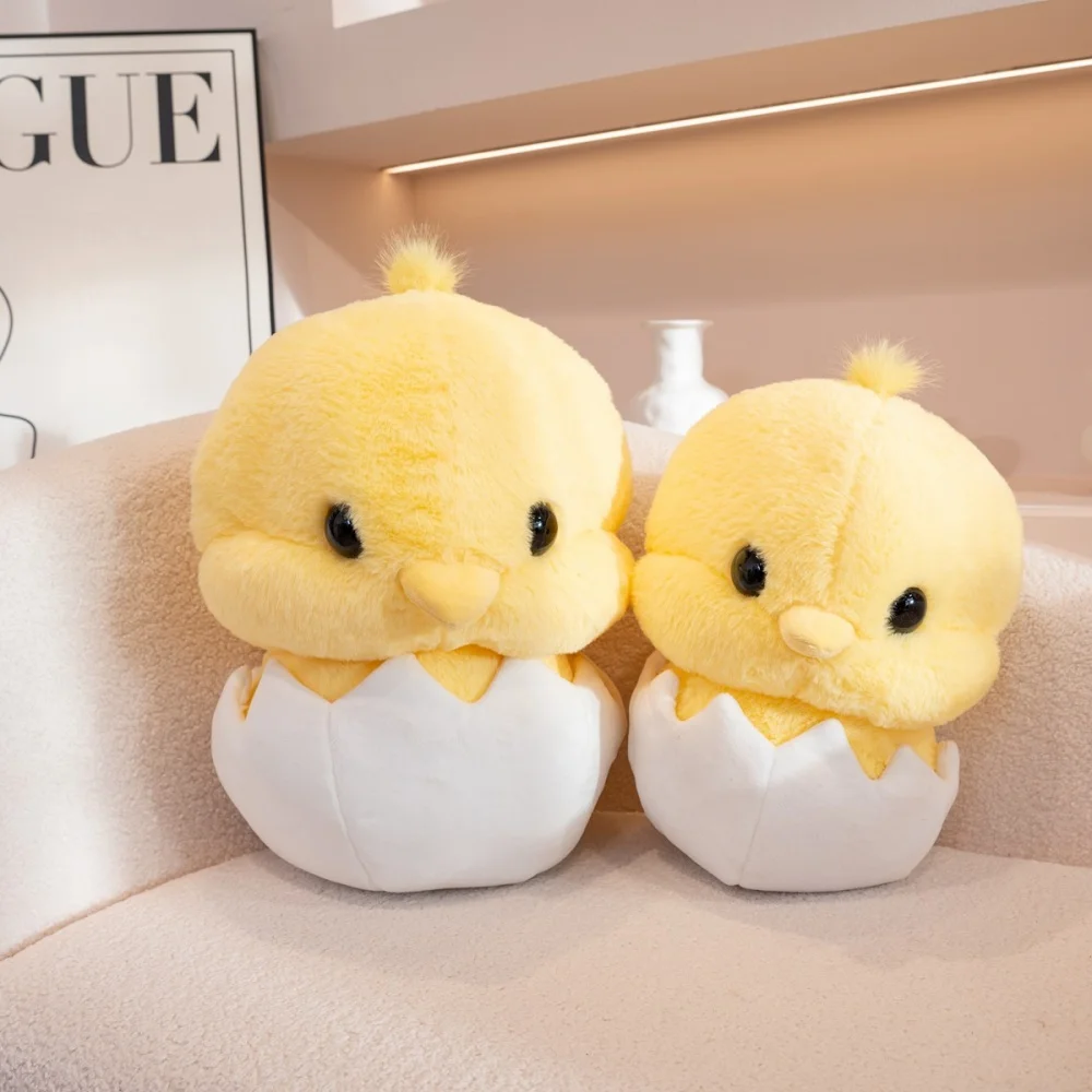 

Cartoon Shell Breaking Chicken Plush Toy Creative Soft Fluffy Yellow Chick Throw Pillow Birthday Present Funny Decor Toy