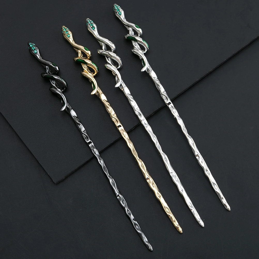 

2pcs Snake Sticks Ancient Style Hairpins For Long Women Vintage Accessories Elegant Hair Bun Stylers Party Wedding Festival Gift
