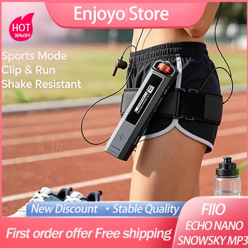 New FiiO ECHO NANO Snowsky Lossless HiFi MP3 Player Mg‑Al Alloy 0.91‑Inch OLED Screen DSD256 TF Card Hi‑Res Music Player Gift