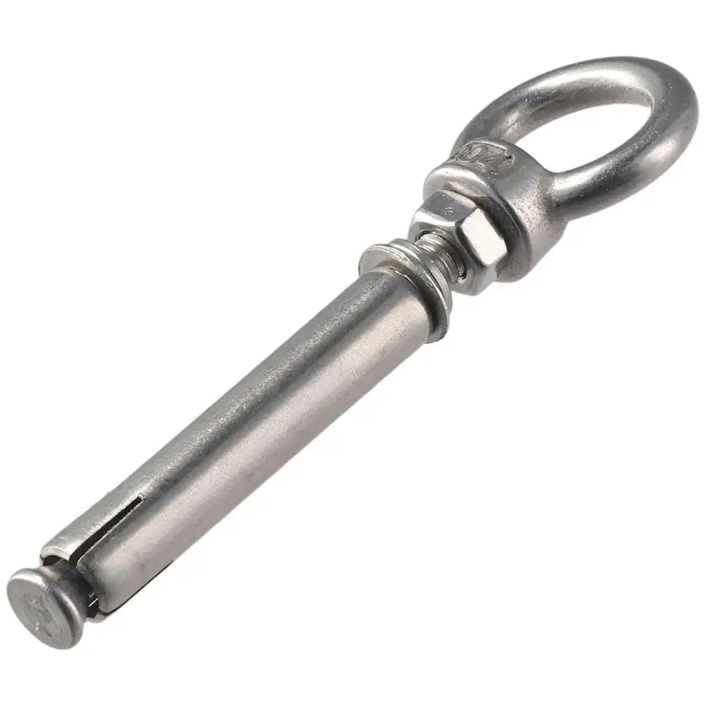 

5Pcs Durable Stainless Steel Expansion Anchor Eyebolt M6x70mm Silver Ring Lifting Fastener Ceiling Hook Concrete Brick Wall