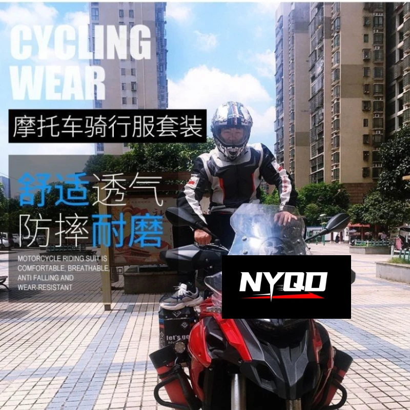 

Motorcycle Riding Jacket Men Summer Breathable Suit Motorcyclist Clothing Neck Guard Detachable Outdoor Protective Equipment
