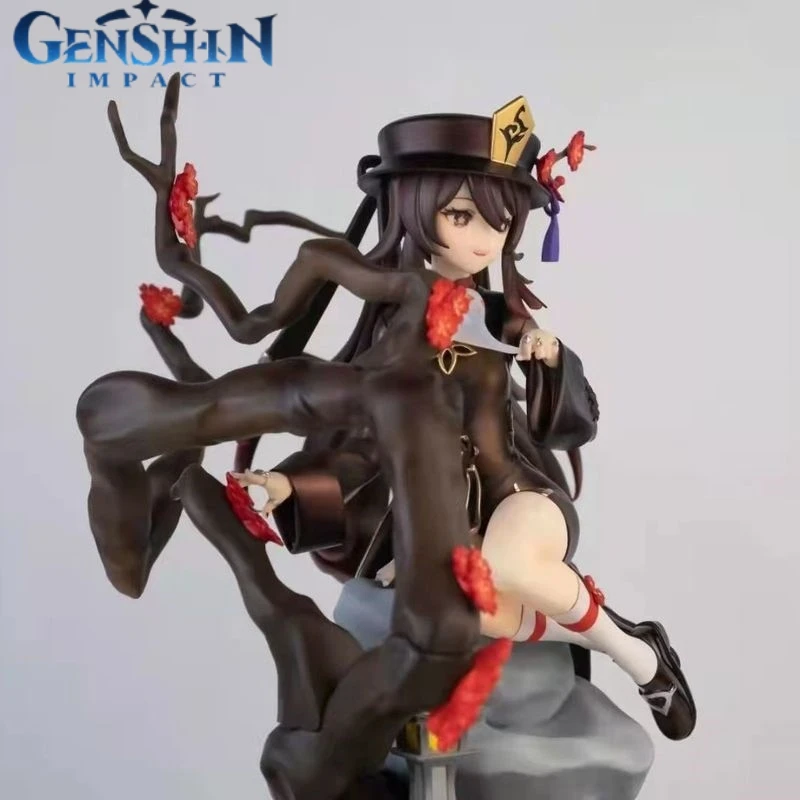 22 Cm Game Genshin Impact Hutao Figure Wang Sheng Hall Master Desktop Figurines Pvc Model Dolls Kid Gift Toy