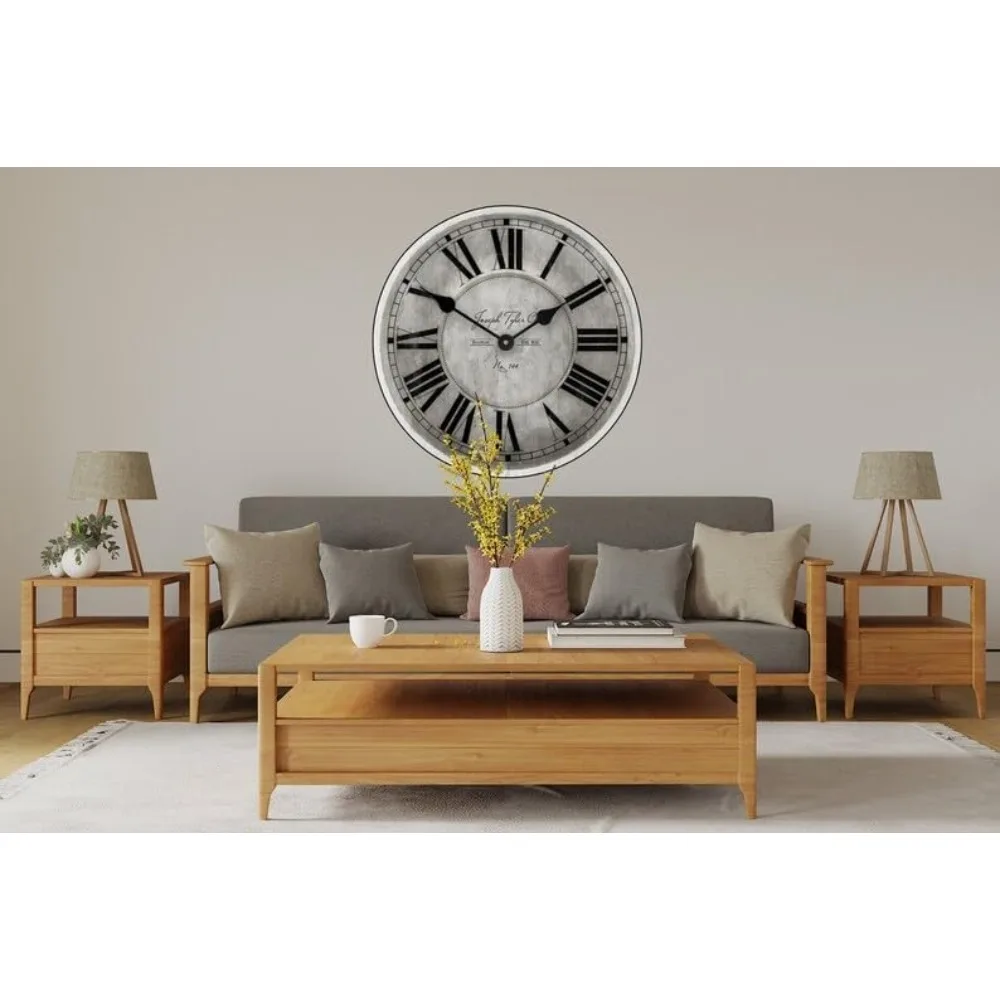 Reloj de pared de cuarzo ultra silencioso: hecho a mano en EE. UU. con un hermoso color duradero - Disponible en 8 tamaños