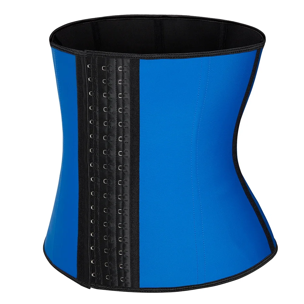 

Latex Waist Trainer Corset 9 Steel Boned Slimming Belt Cincher Black Blue Pink Beige Purple Underbust Korset Shaper