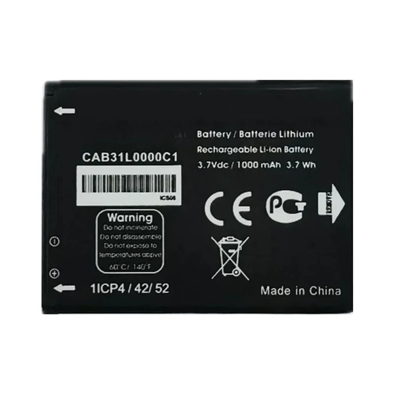 New CAB31L0000C1 3.7V 1000mAh CAB31L0000C2 Battery For Alcatel i808 A383G VF555 OT-3040 TCL T66 Mobile Phone Battery