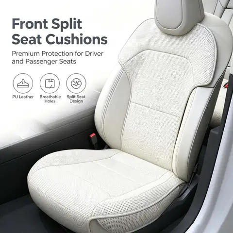 Custom Fit Four Seasons PU Ventilated Car Seat Cushions for Tesla Model Y YL Juniper 2025+ Split Single Seats Rear Back Full Set