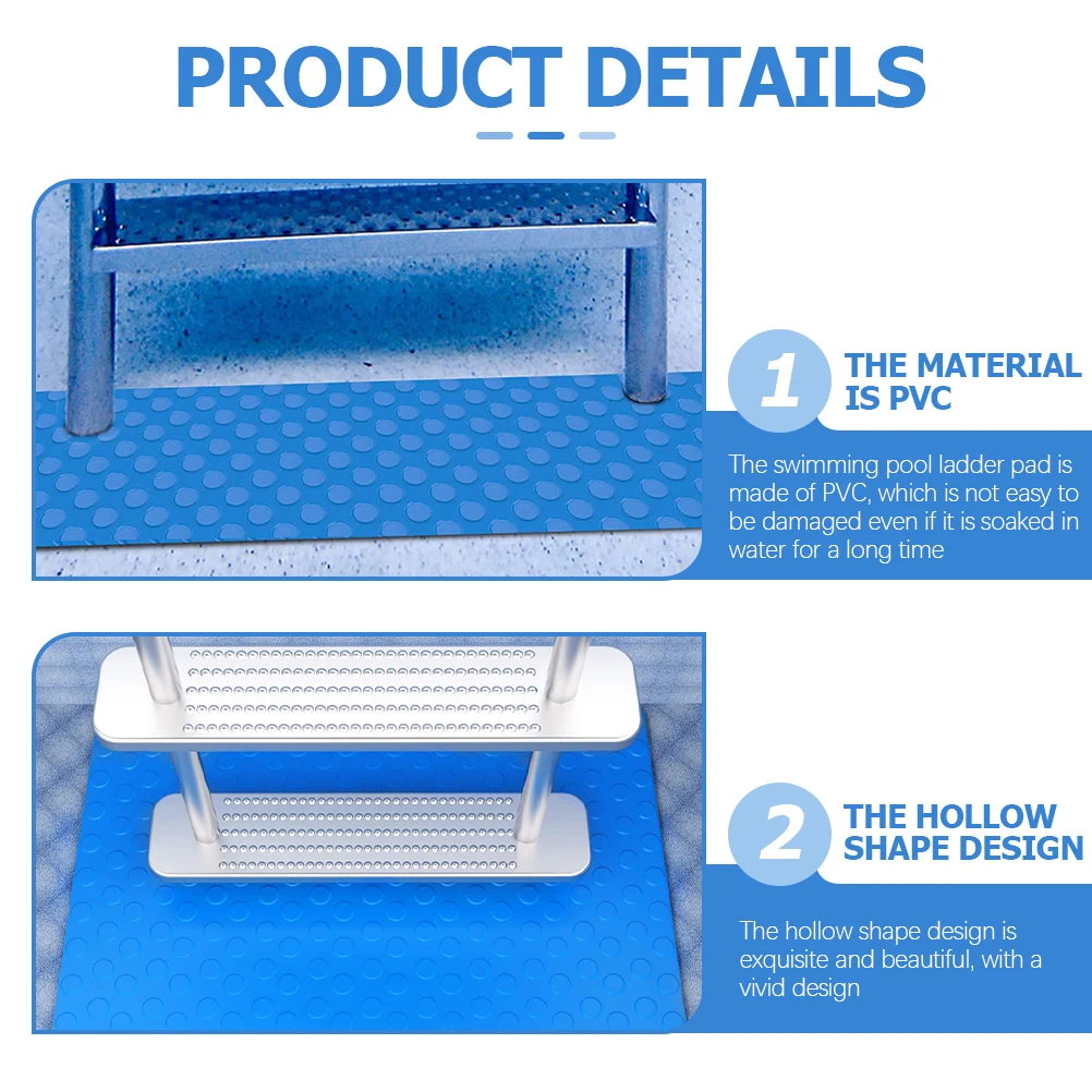 

Swimming Pool Anti-slip Mat PVC Non-slip Texture Protective Swimming Pool Ladder Mat Stair Protector Above Ground Mats