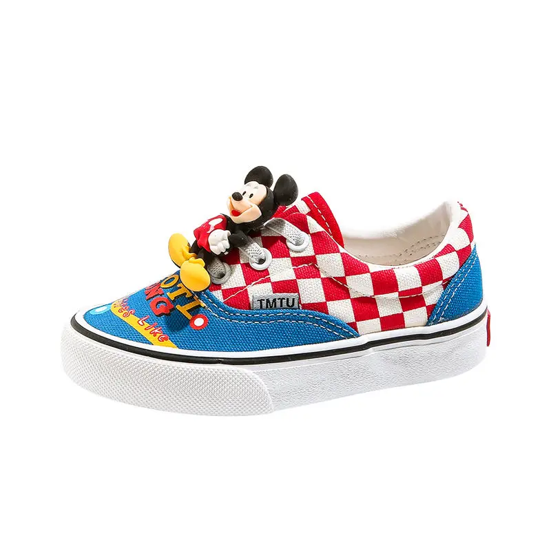 รองเท้าผ้าใบลายการ์ตูนมิกกี้เมาส์จากดิสนีย์ น่ารัก สไตล์นักเรียน ดีไซน์สร้างสรรค์ โดดเด่นไม่ซ้ำใคร เหมาะสำหรับฤดูใบไม้ผลิและฤดูใบไม้ร่วง ใส่ได้ทั้งชายและหญิง แฟชั่นทันสมัย รองเท้าสเก็ตบอร์ด ของขวัญสุดพิเศษ