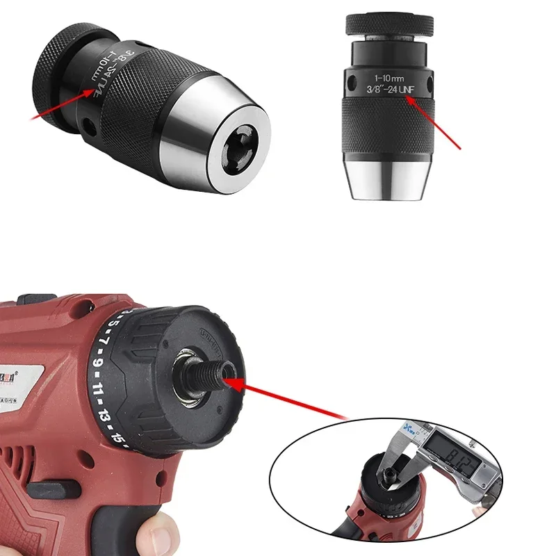 Imagem -04 - Mandril Keyless Auto-aperto para Máquina de Perfuração Mandril de Broca de Rosca Mandril de Pinça 16unf 20unf 24unf 824unf 116 8-16unf