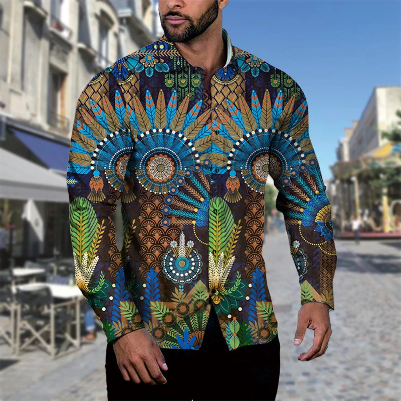 

Spring Men's Shirt Vintage Long Sleeve Tops Casual Slim Fit Shirts Soft And Smooth Fashion Tees 6xl Party Oversized Luxury Shirt