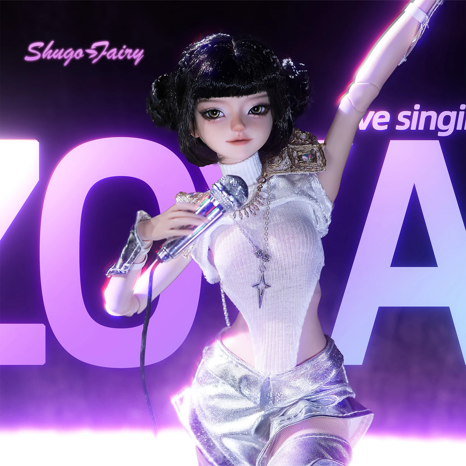 Bjd دمية 1/4 Zoya مجموعة كاملة موضة Y2K أنثى راقصة الشرير الصخرة الملابس Shugafairy أنيمي الراتنج دمية