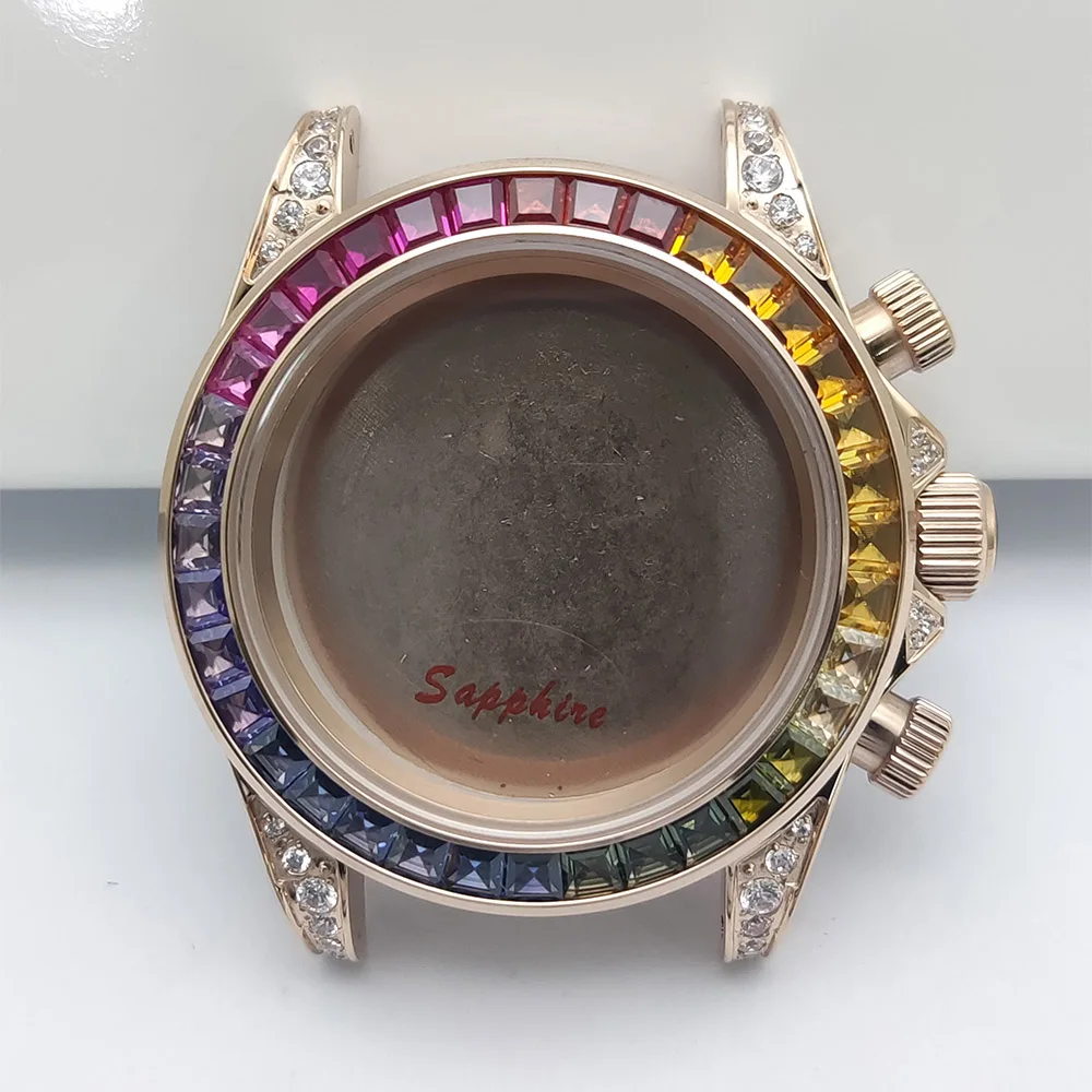 39mm VK63 Jewels Diamond Watch Case For Seiko Daytona VK63