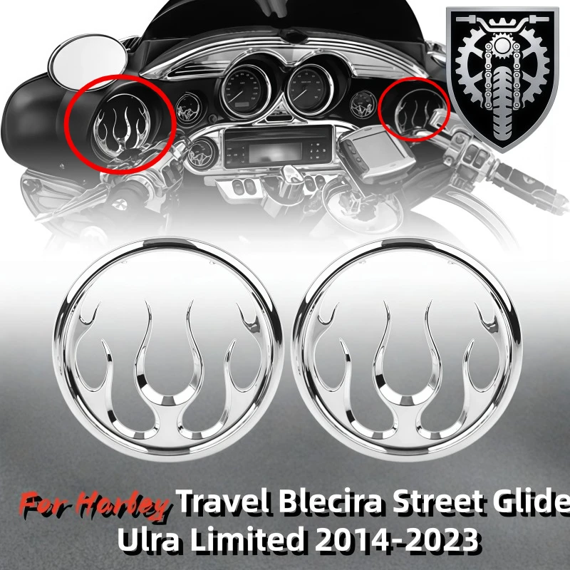 

For Harley Travel Blecira Street Glide Ulra Limited 2014-2023 Tricycle Motorcycle Front Audio Hood Horn Cover 2015 2016 2017
