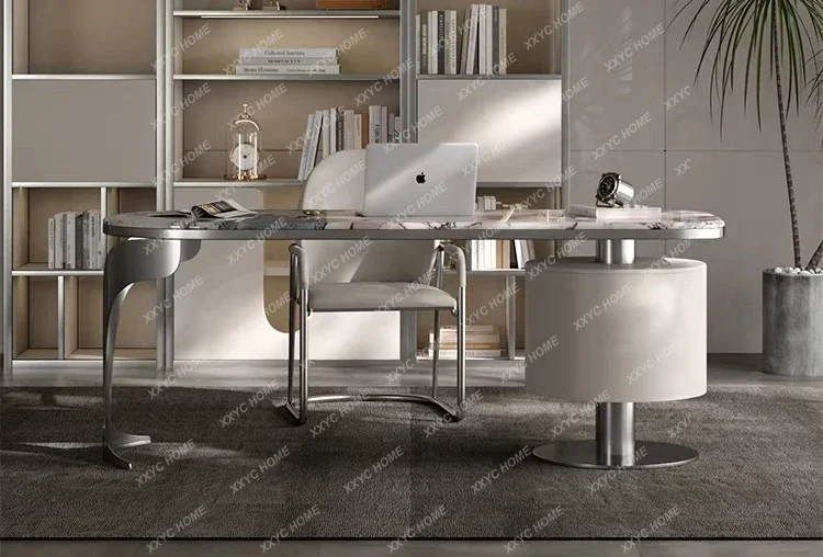 Natural Marble Computer Desk Modern Writing Desk