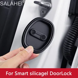 4pcs Absorber Silicone Car Door Lock Buckle Anti-collision Protective Cover For Mercedes Benz smart Elf 1 smart 3 2021 2022 2023