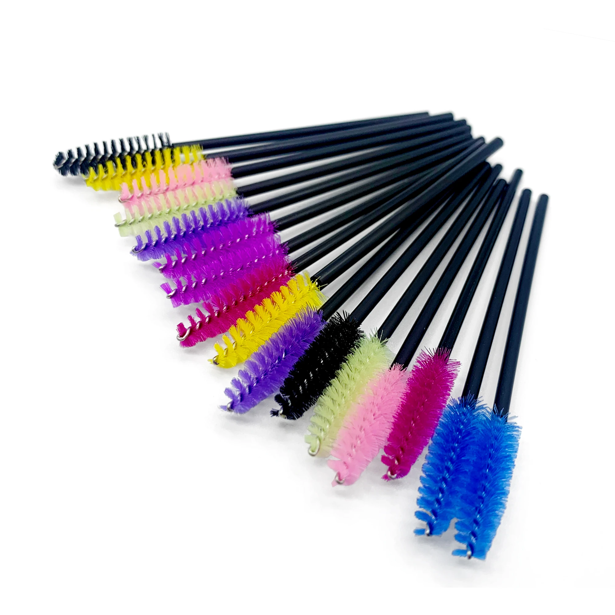 Cristal jetable 25/50Pcs Brosse À Cils Arc-En-Ciel Cristal Brosse À Sourcils Applicateur D'extension De Cils Enjoliveurs Femmes Outils De Maquillage