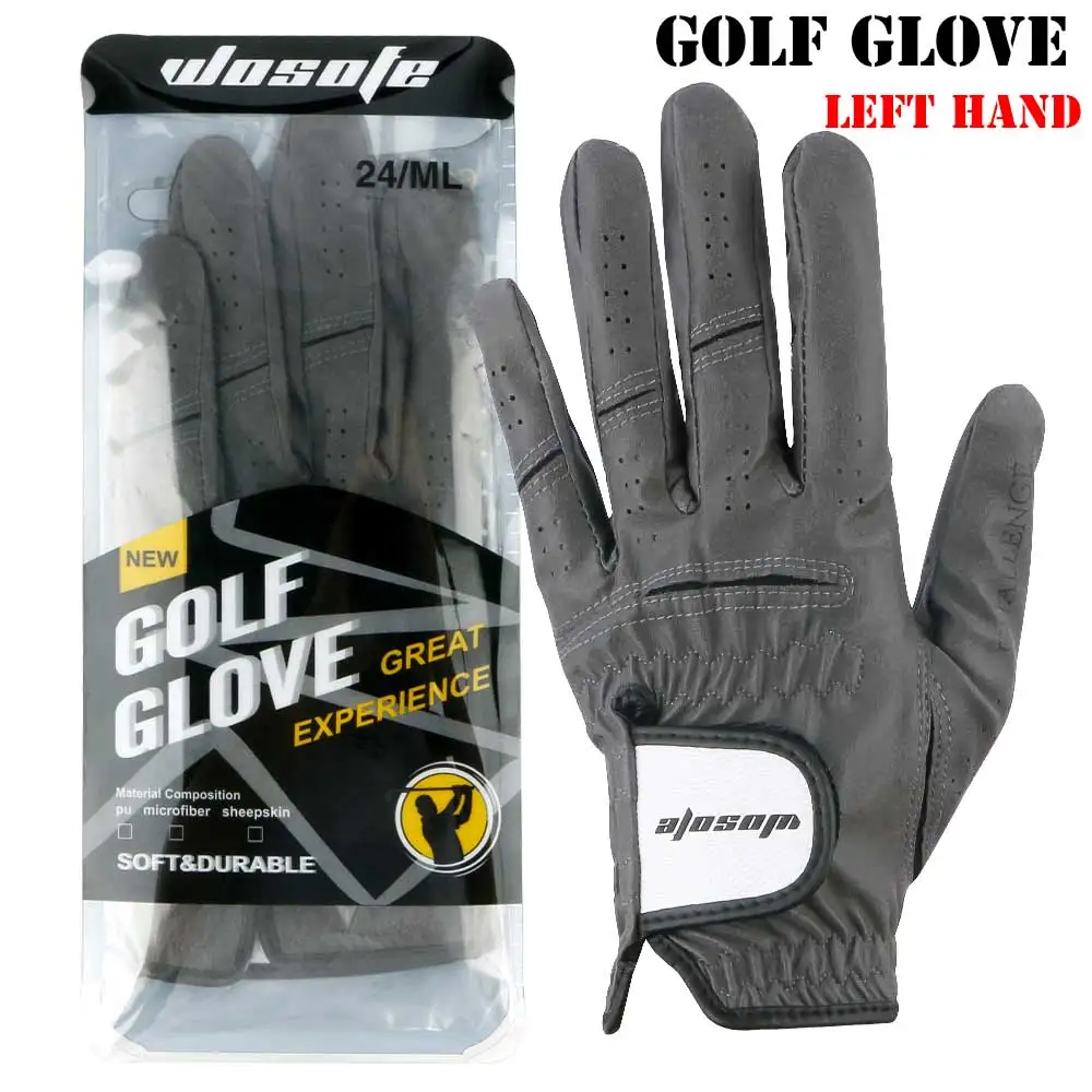 1Pc Left Hand Men’s Golf Glove Anti-Slip Nanoscale Cloth With Breathable Airhole,Fits For All Weather