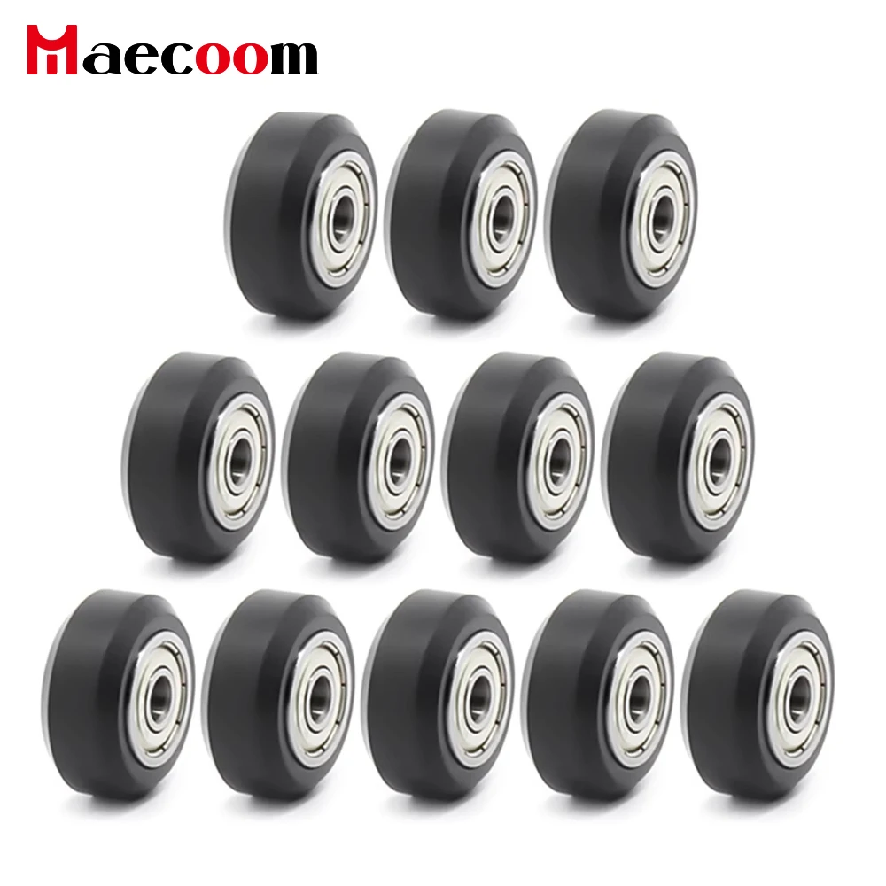 12/24pcs CNC Plastic POM Wheel with 625zz Idler Pulley Gear Passive Round/V-Slot Perlin Pulley Wheel for Anycubic CR10 Ender 3