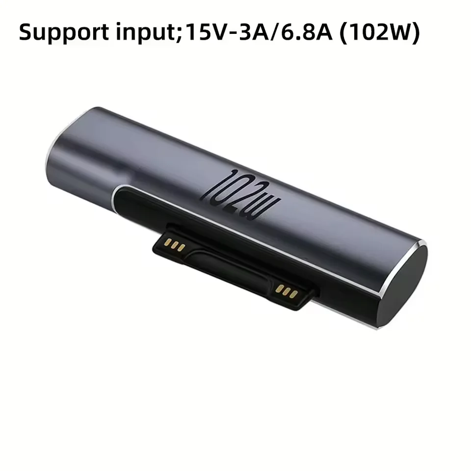Adaptador de Carga Rápida Tipo C PD de 102W para Microsoft Surface Pro X 8 7 6 Go Book, Convertidor de Enchufe, Cargador Magnético