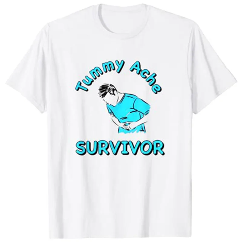 

Funny Tummy Ache Survivor Quote Valentines Day for Men Women T-Shirt Aesthetic Clothes Graphic Tee Tops Gifts