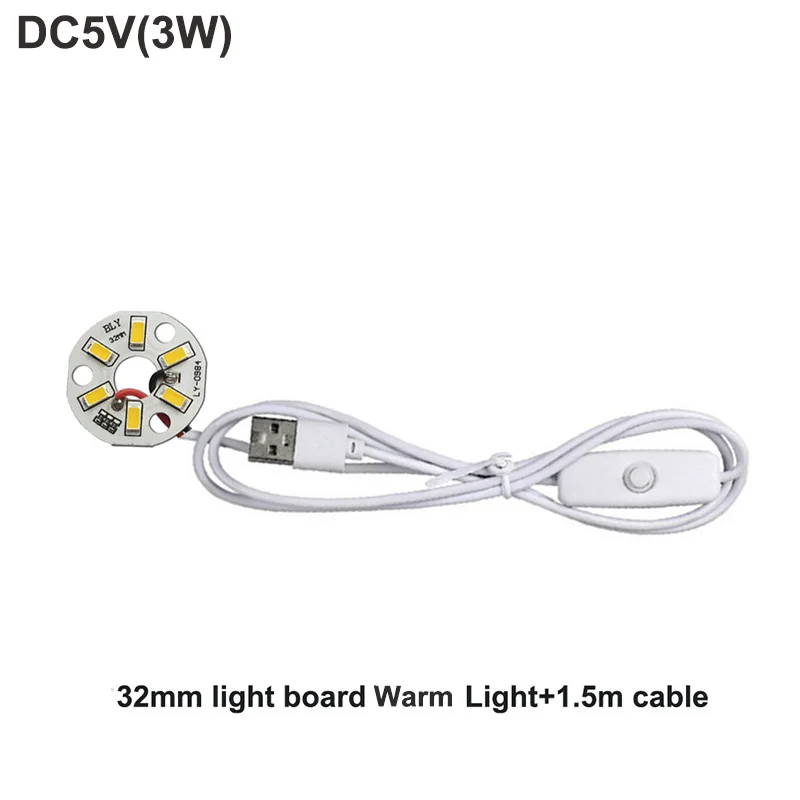 Warm White Color DC5V 10W USB LED Lights 5730 Chip Single Dimmer Reading Night Desk Book Tablet Reading Lamp Switch Power Cable
