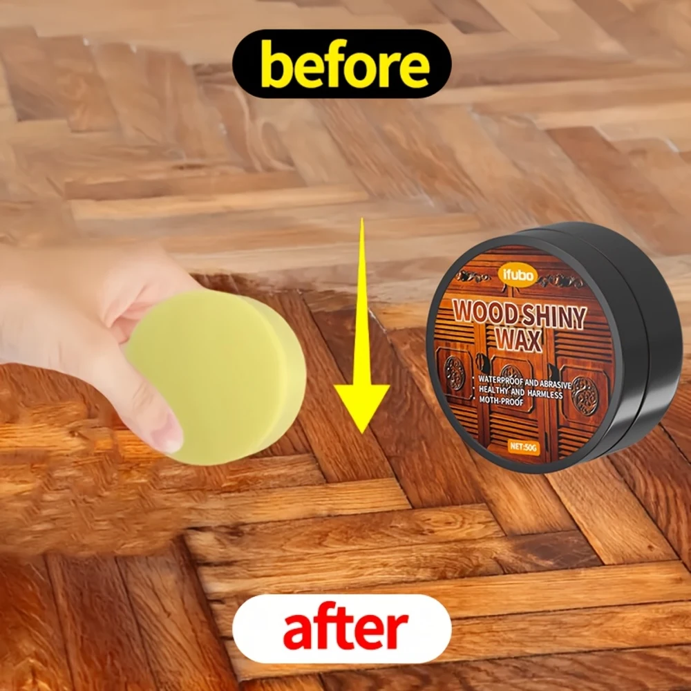 ملمع شمع لامع للأثاث والأرضيات - مقاوم للماء، مضاد للتشقق، مغذي وتنعيم الخشب، حماية طويلة الأمد لـ