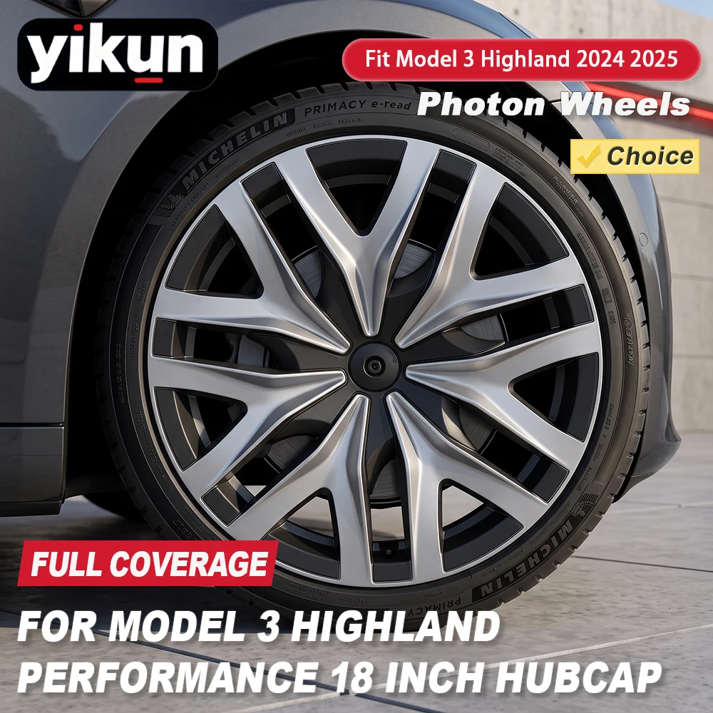 Комплект из 4 колпаков для колес Tesla Model 3 Highland 18 дюймов, полноразмерные колпаки Performance, аксессуары для автомобиля, детали колес Photon