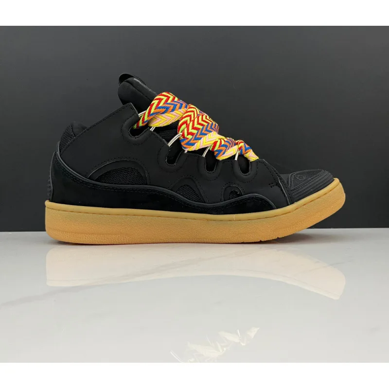 Leren sport- en vrijetijdsschoenen met veters voor heren en dames, retro boardschoenen, nieuwe papa-schoenen